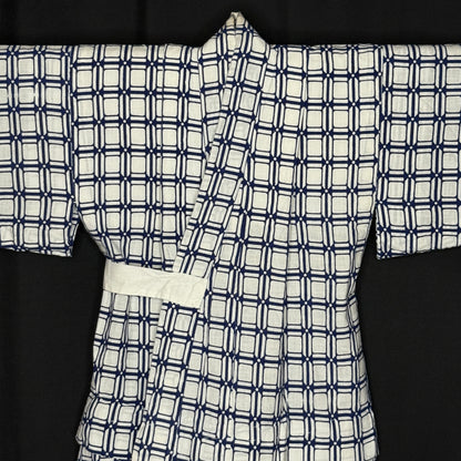 "Window Lattice" Vintage Boy's Yukata