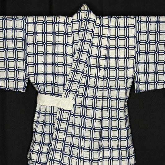 "Window Lattice" Vintage Boy's Yukata