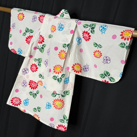 "Summer Picnic" Vintage Girl's Yukata