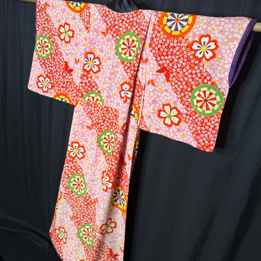"Butterfly Wheels" Vintage Girl's Kimono