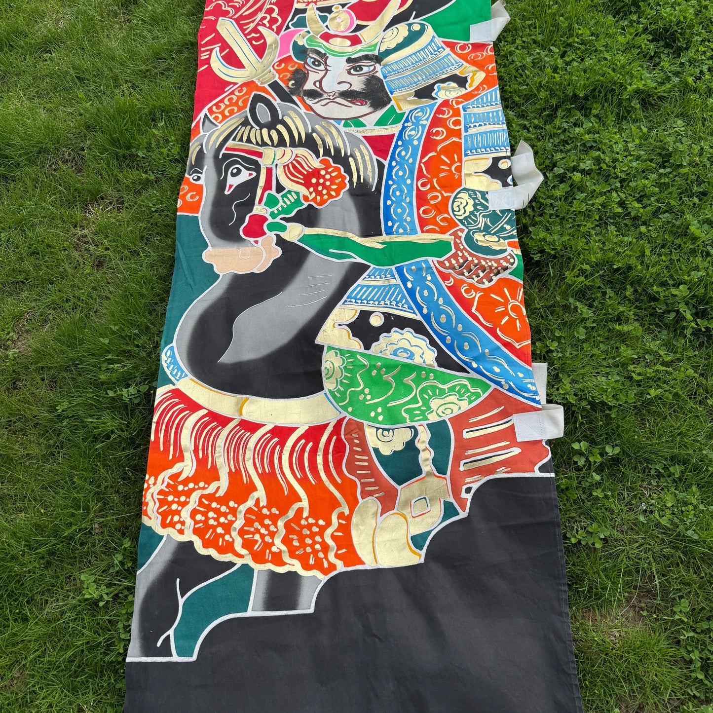 "Three Samurai" Vintage Nobori Banner