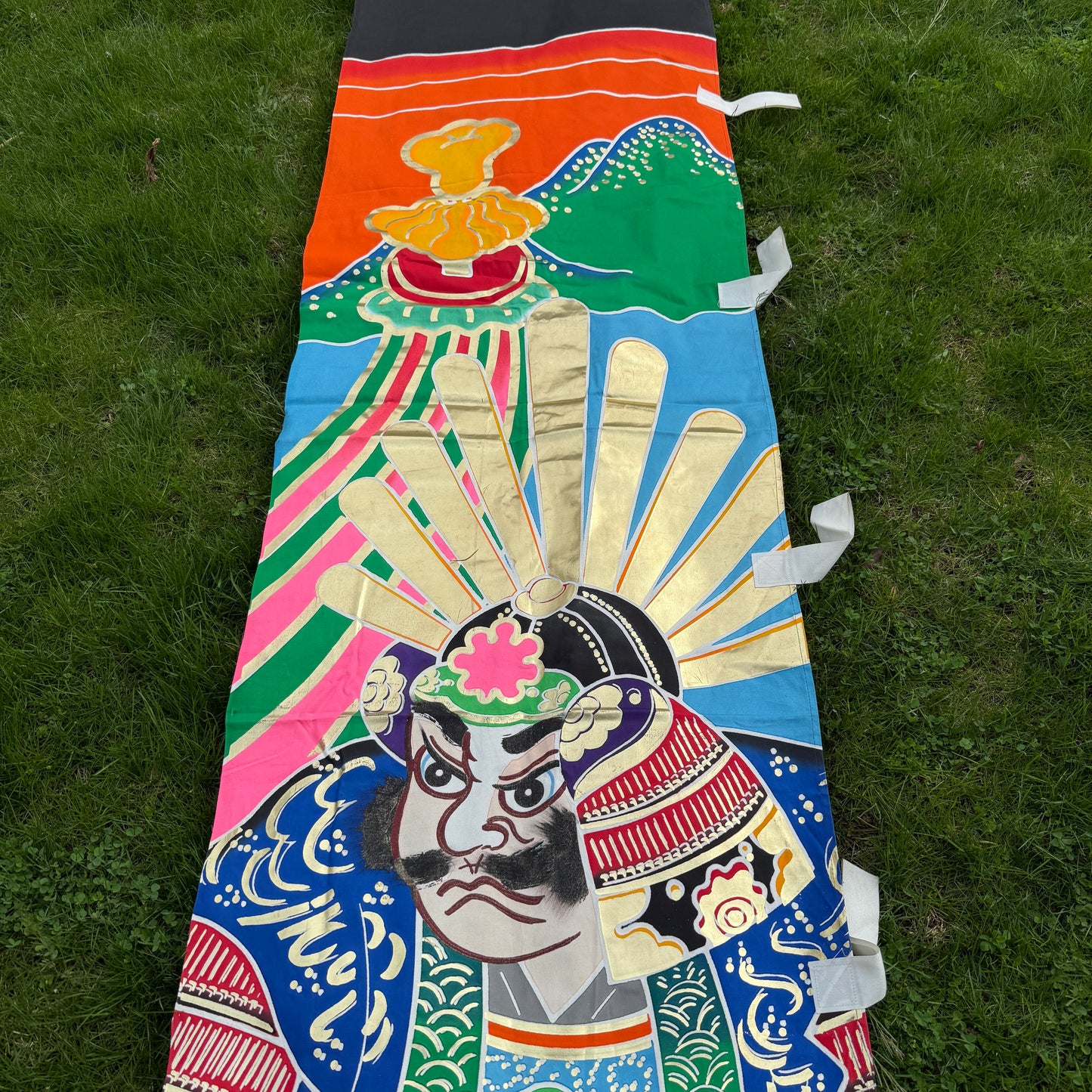 "Three Samurai" Vintage Nobori Banner