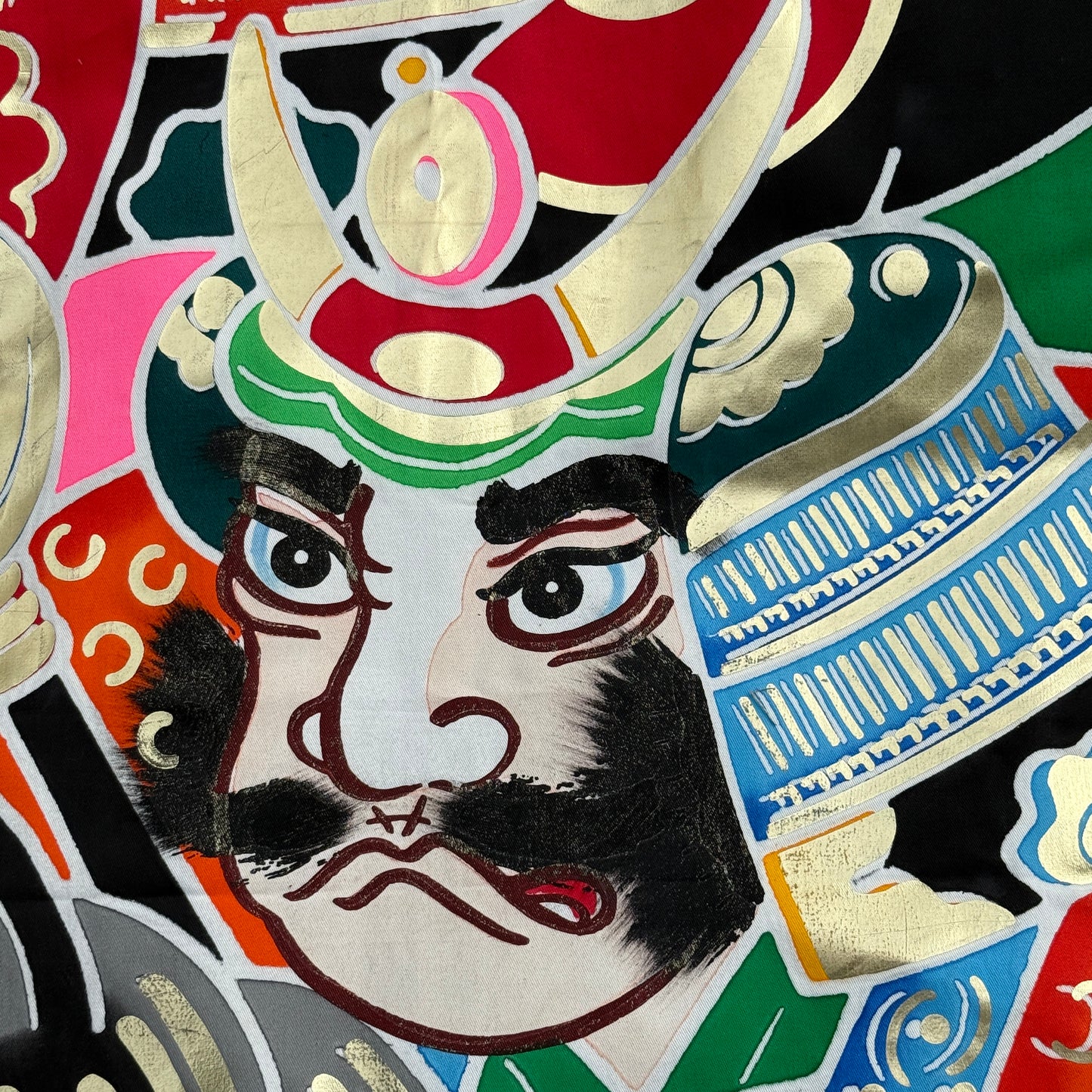 "Three Samurai" Vintage Nobori Banner