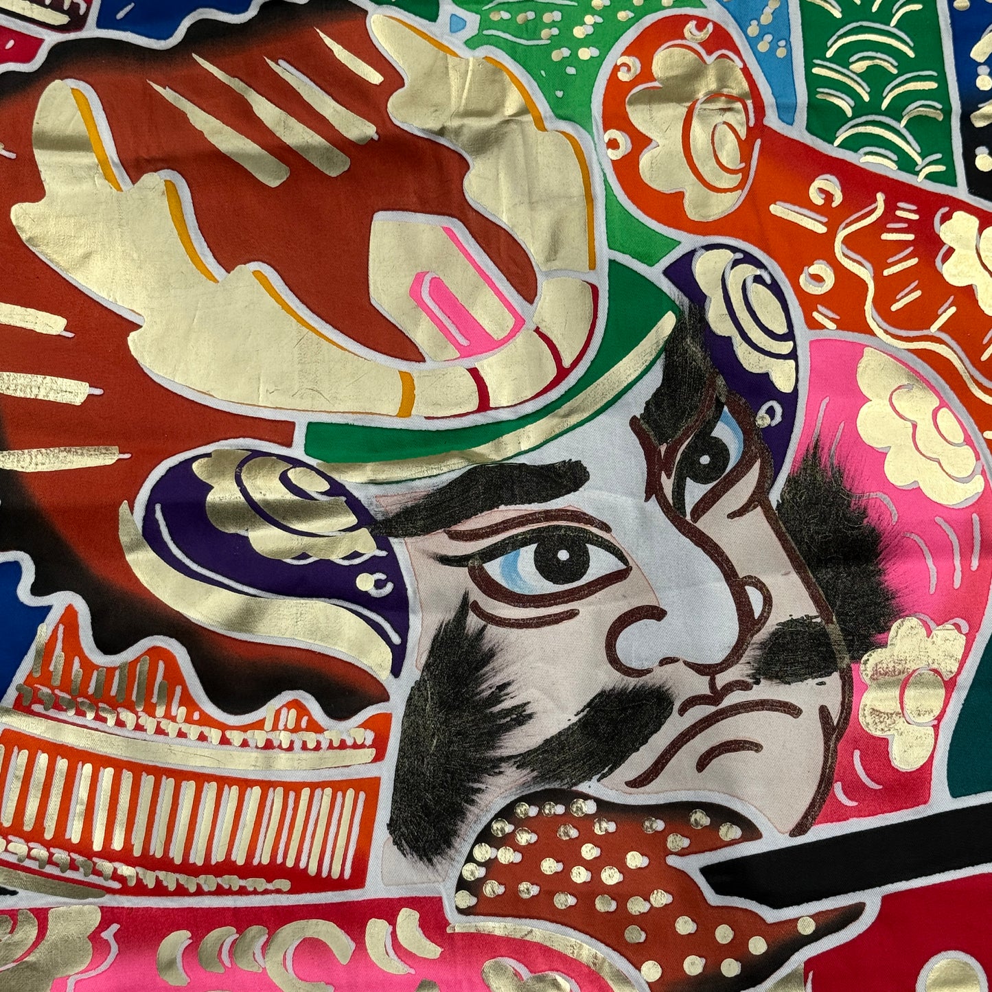 "Three Samurai" Vintage Nobori Banner