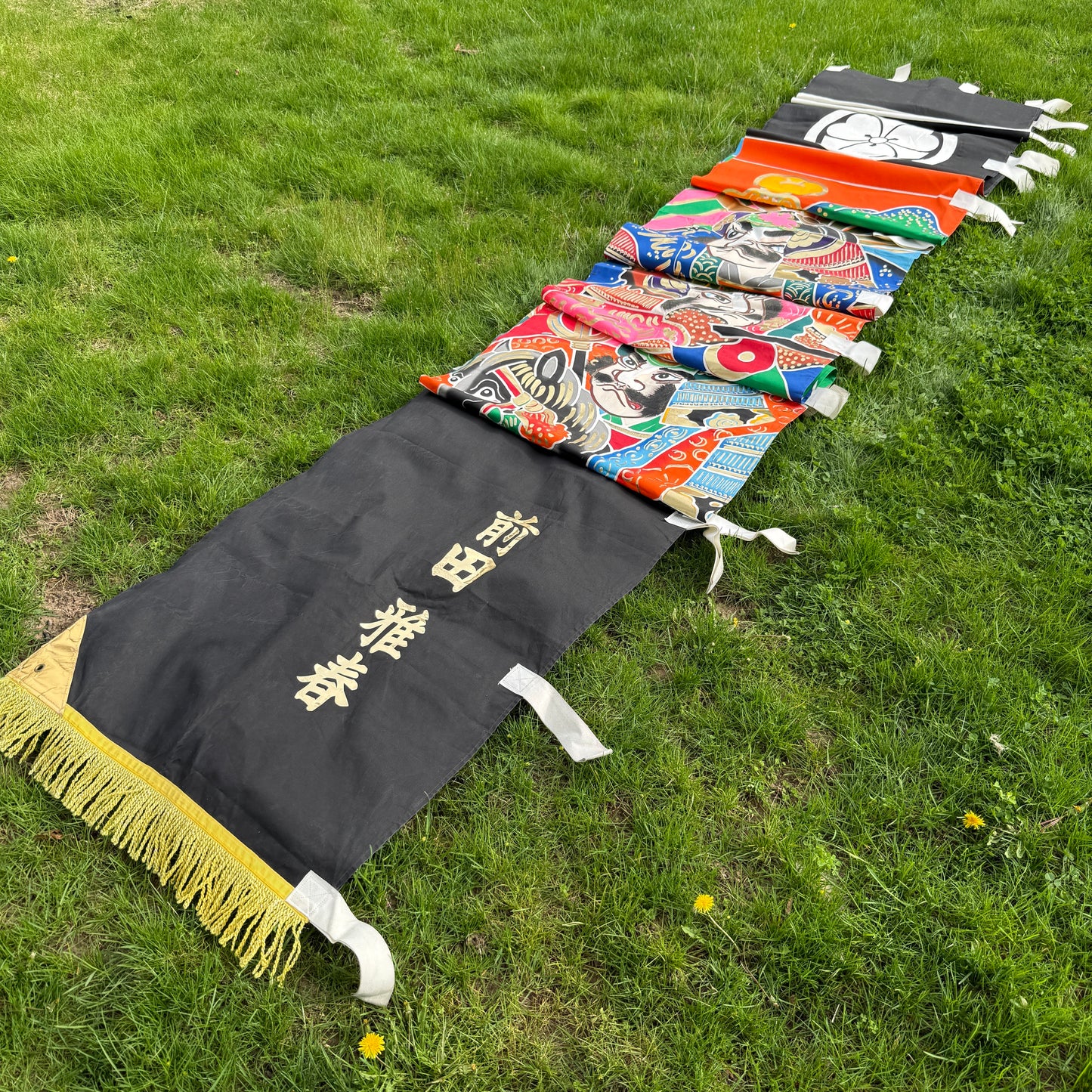 "Three Samurai" Vintage Nobori Banner