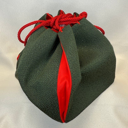 "Holiday Colors" Japanese Kinchaku Drawstring Bag