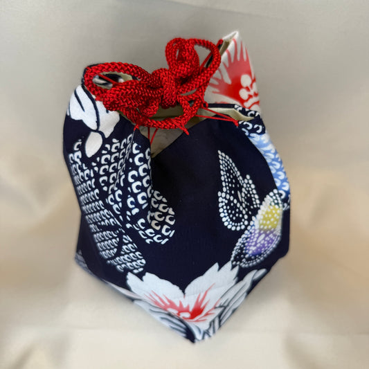 "Yukata Style" Japanese Kinchaku Drawstring Bag