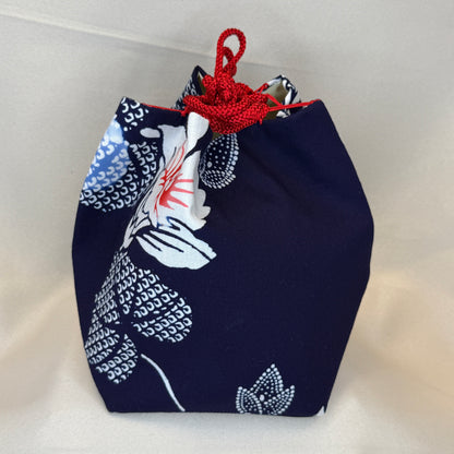 "Yukata Style" Japanese Kinchaku Drawstring Bag