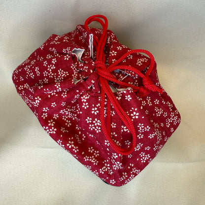 "Cherry Lane" Japanese Kinchaku Basket Bag