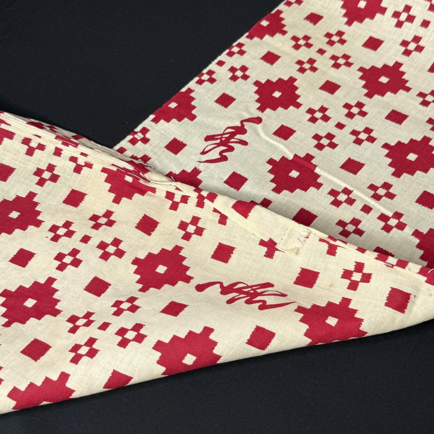 "Congratulations in Red" Vintage Kimono Yardage