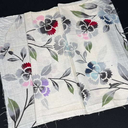 "Wild Dianthus" Vintage Kimono Yardage