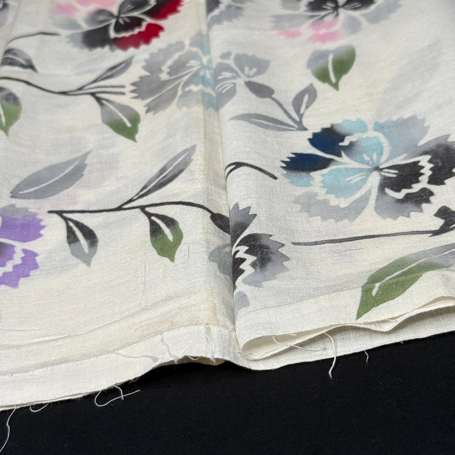 "Wild Dianthus" Vintage Kimono Yardage