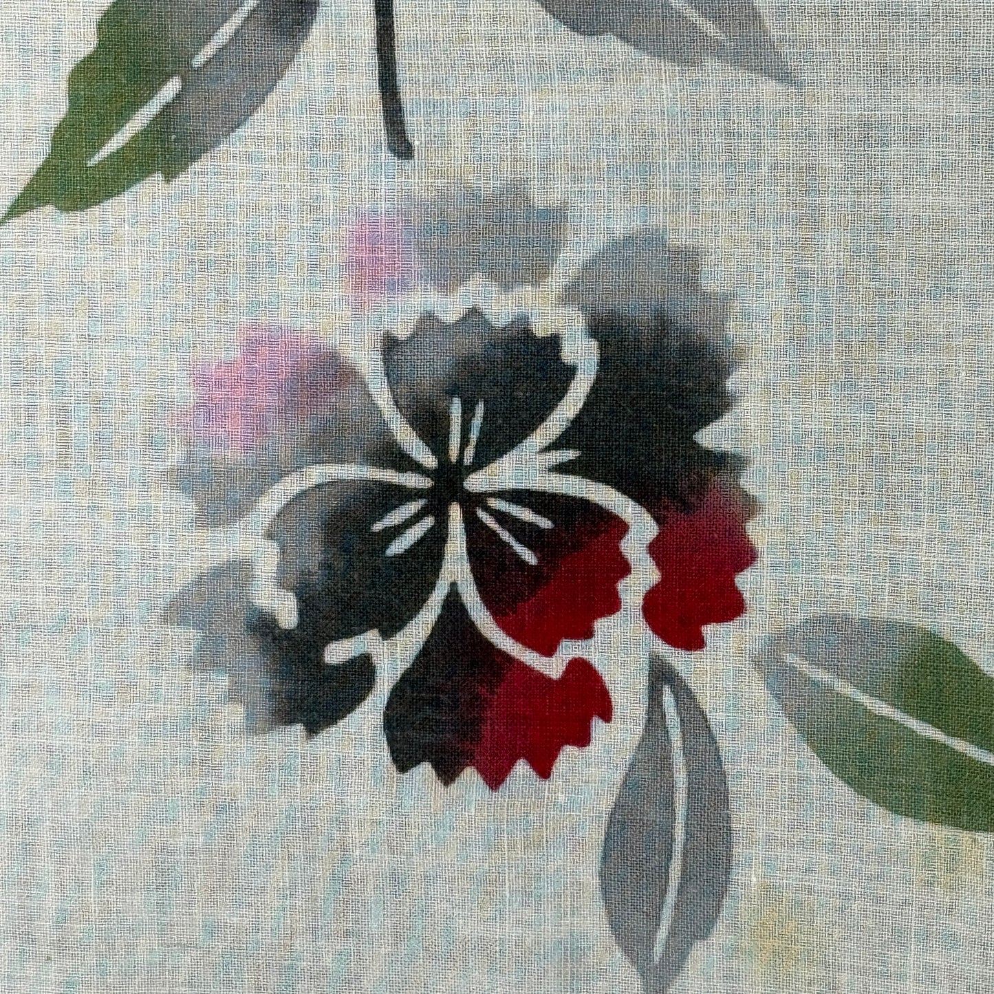 "Wild Dianthus" Vintage Kimono Yardage