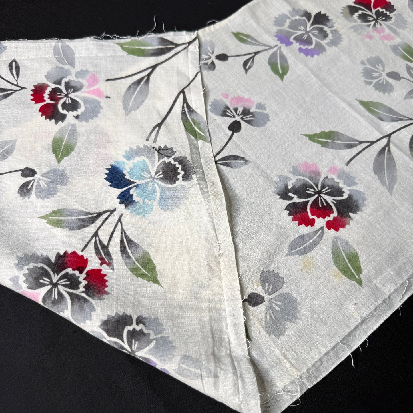 "Wild Dianthus" Vintage Kimono Yardage