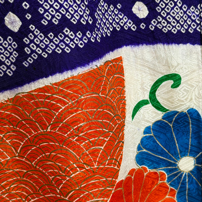 "Royal Fans" Vintage Furisode Kimono