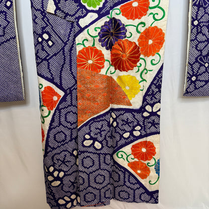 "Royal Fans" Vintage Furisode Kimono