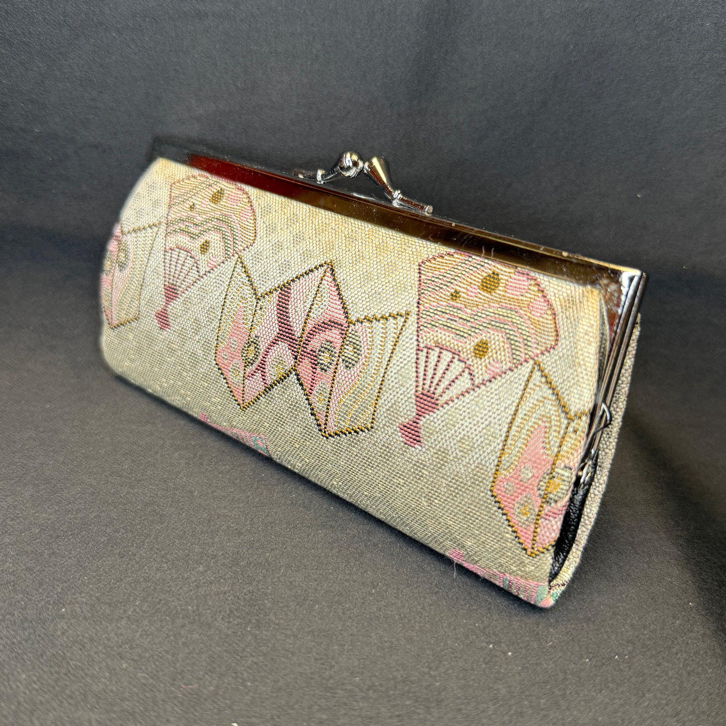 "Brocade Fans" Japanese Clutch Purse