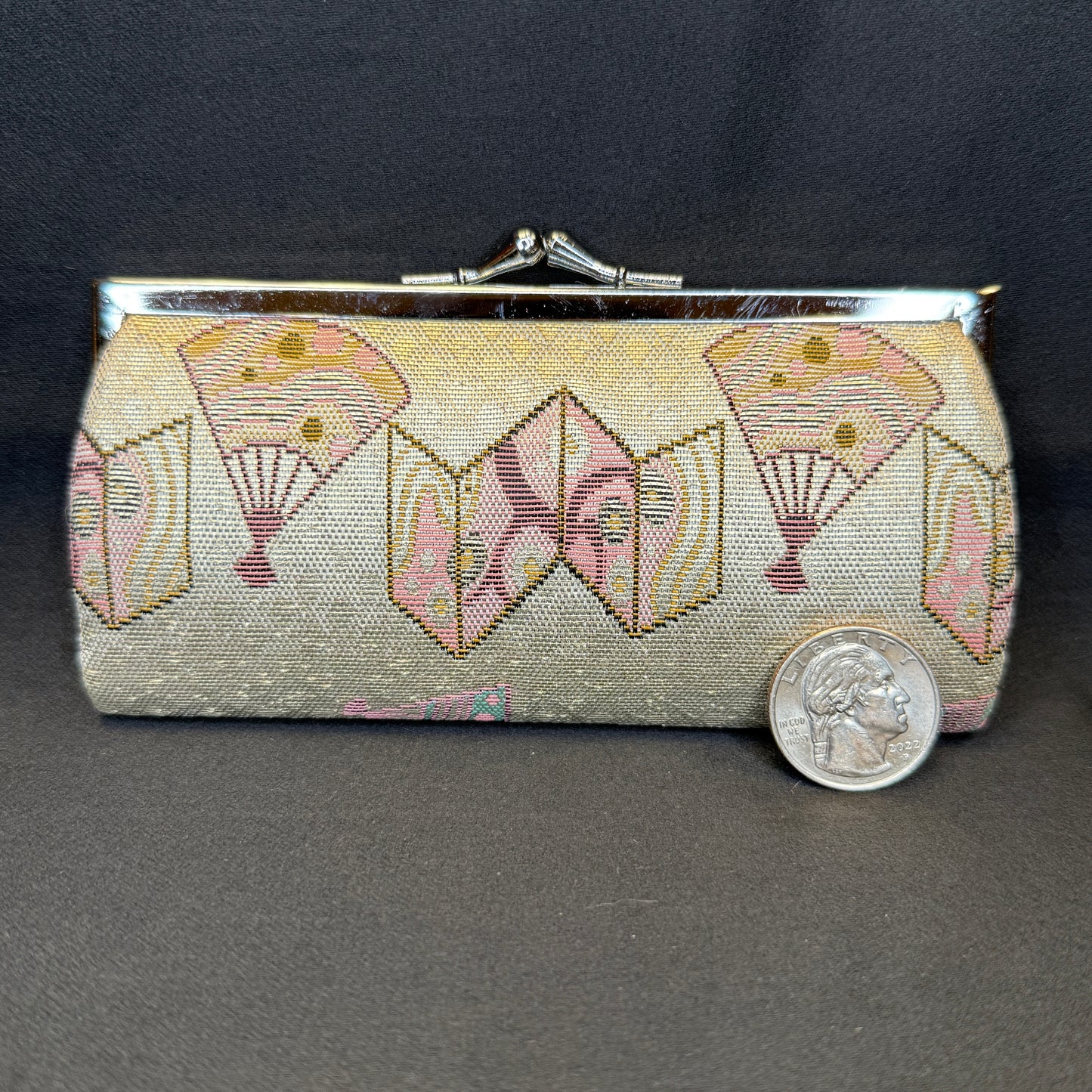"Brocade Fans" Japanese Clutch Purse