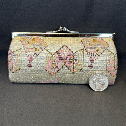 "Brocade Fans" Japanese Clutch Purse