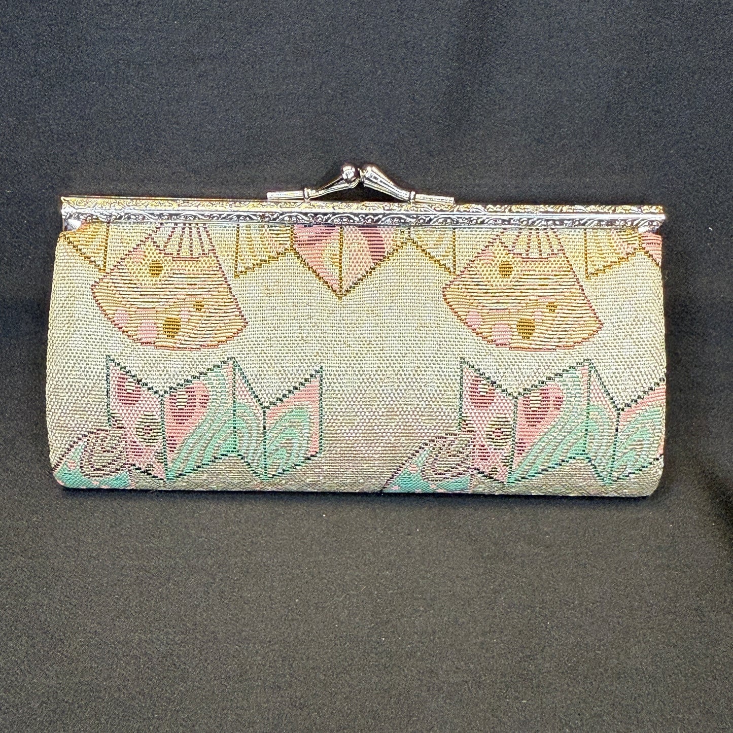 "Brocade Fans" Japanese Clutch Purse