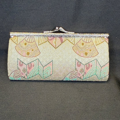 "Brocade Fans" Japanese Clutch Purse