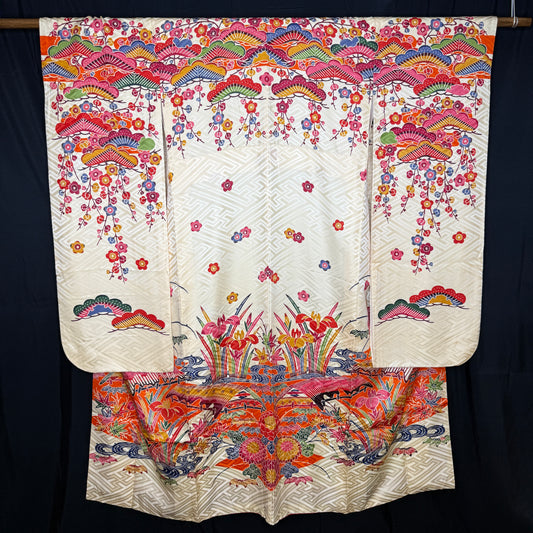 "Okinawa Art" Vintage Furisode Kimono