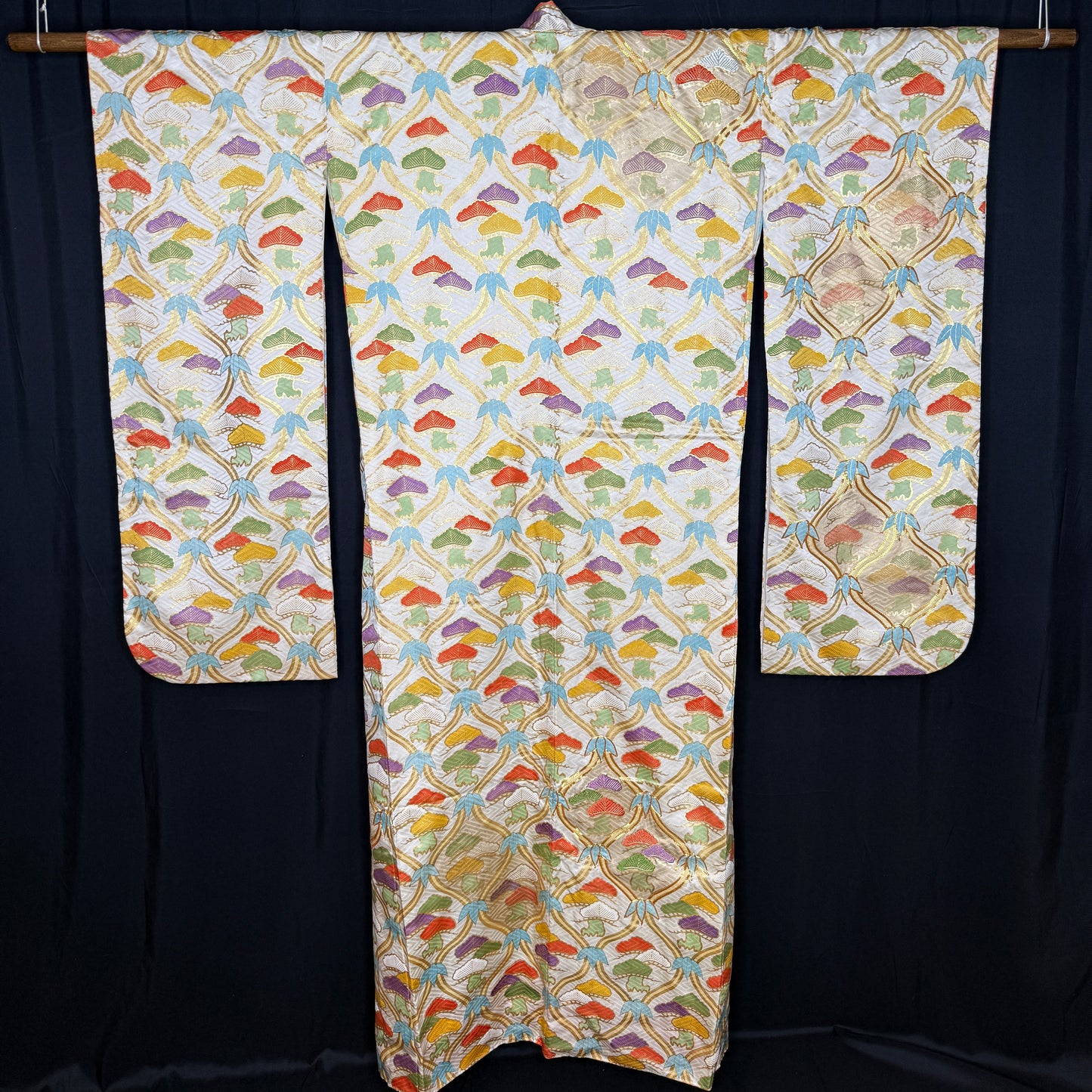 "Tatewaku, Pine, Bamboo" Vintage Furisode Kimono