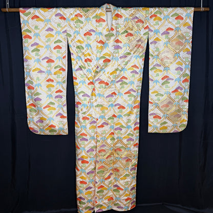 "Tatewaku, Pine, Bamboo" Vintage Furisode Kimono