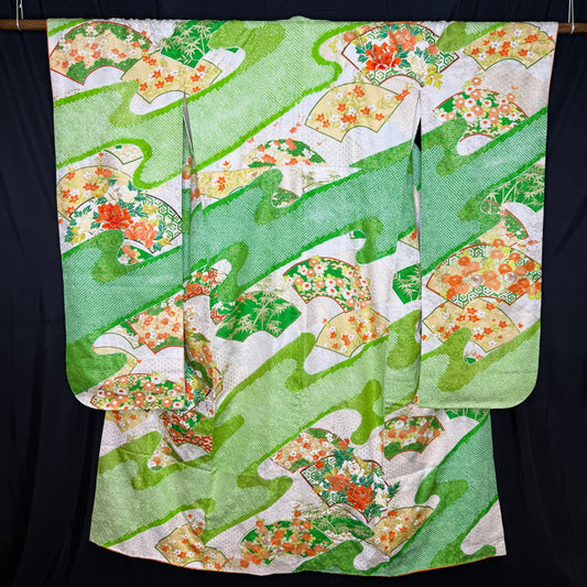 "Sensu Shibori" Vintage Furisode Kimono