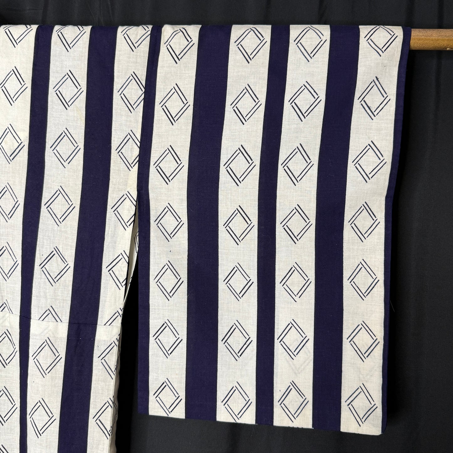 "Indigo Lattice" Vintage Japanese Yukata