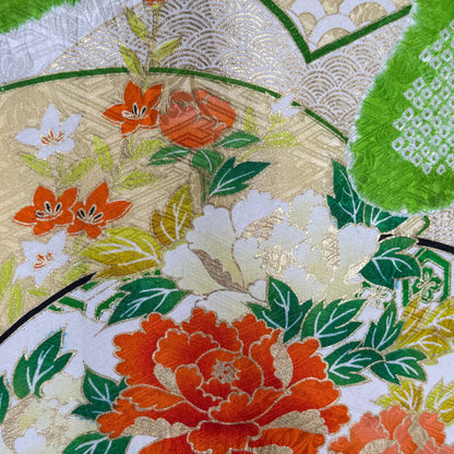 "Sensu Shibori" Vintage Furisode Kimono
