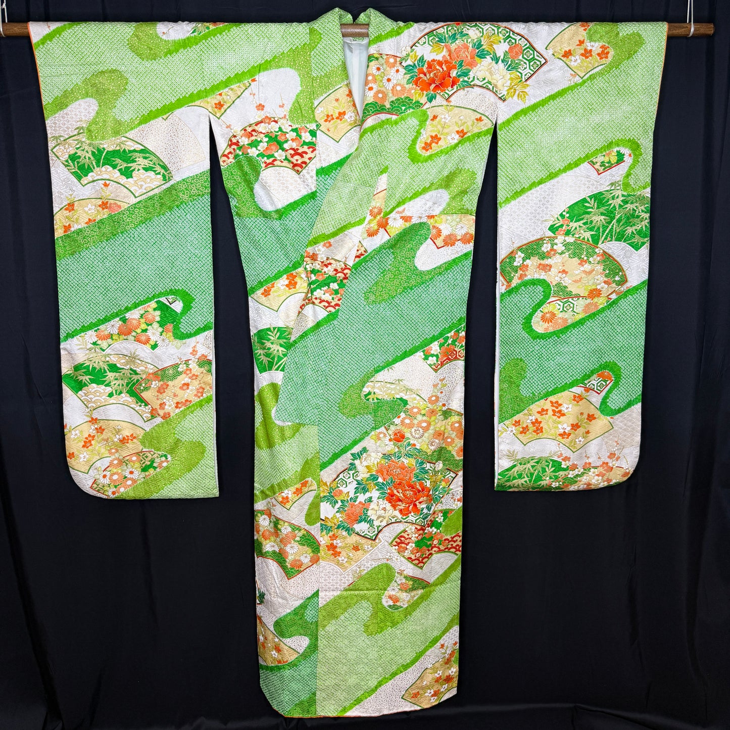 "Sensu Shibori" Vintage Furisode Kimono
