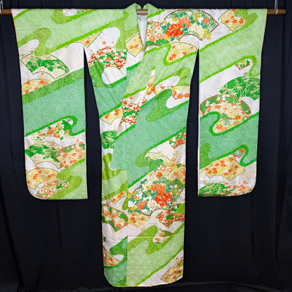 "Sensu Shibori" Vintage Furisode Kimono