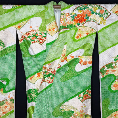 "Sensu Shibori" Vintage Furisode Kimono