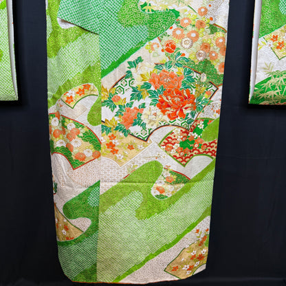 "Sensu Shibori" Vintage Furisode Kimono