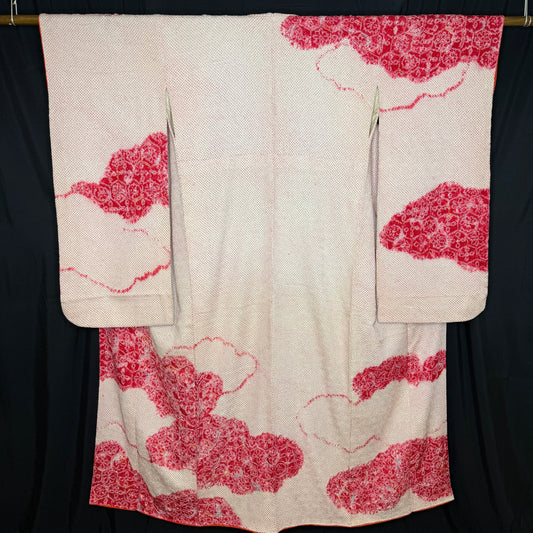 "Shibori Clouds" Vintage Furisode Kimono
