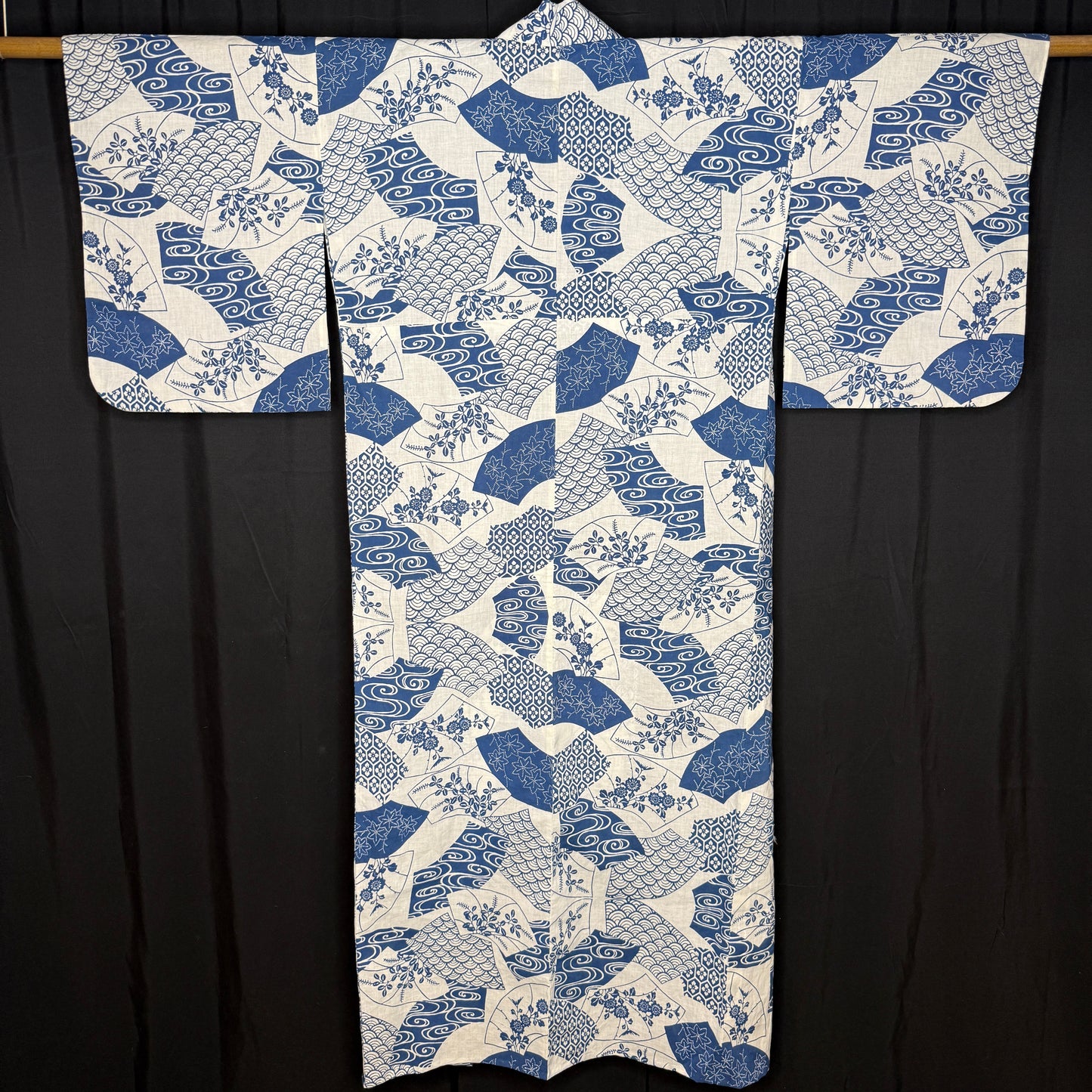 "Fan Meadow" Vintage Japanese Yukata