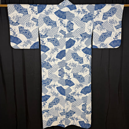 "Fan Meadow" Vintage Japanese Yukata