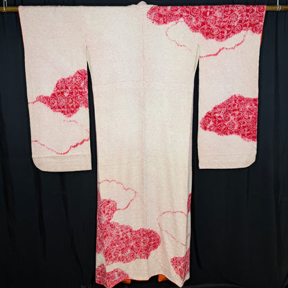 "Shibori Clouds" Vintage Furisode Kimono