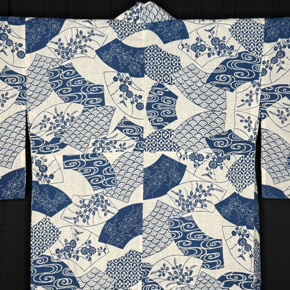 "Fan Meadow" Vintage Japanese Yukata