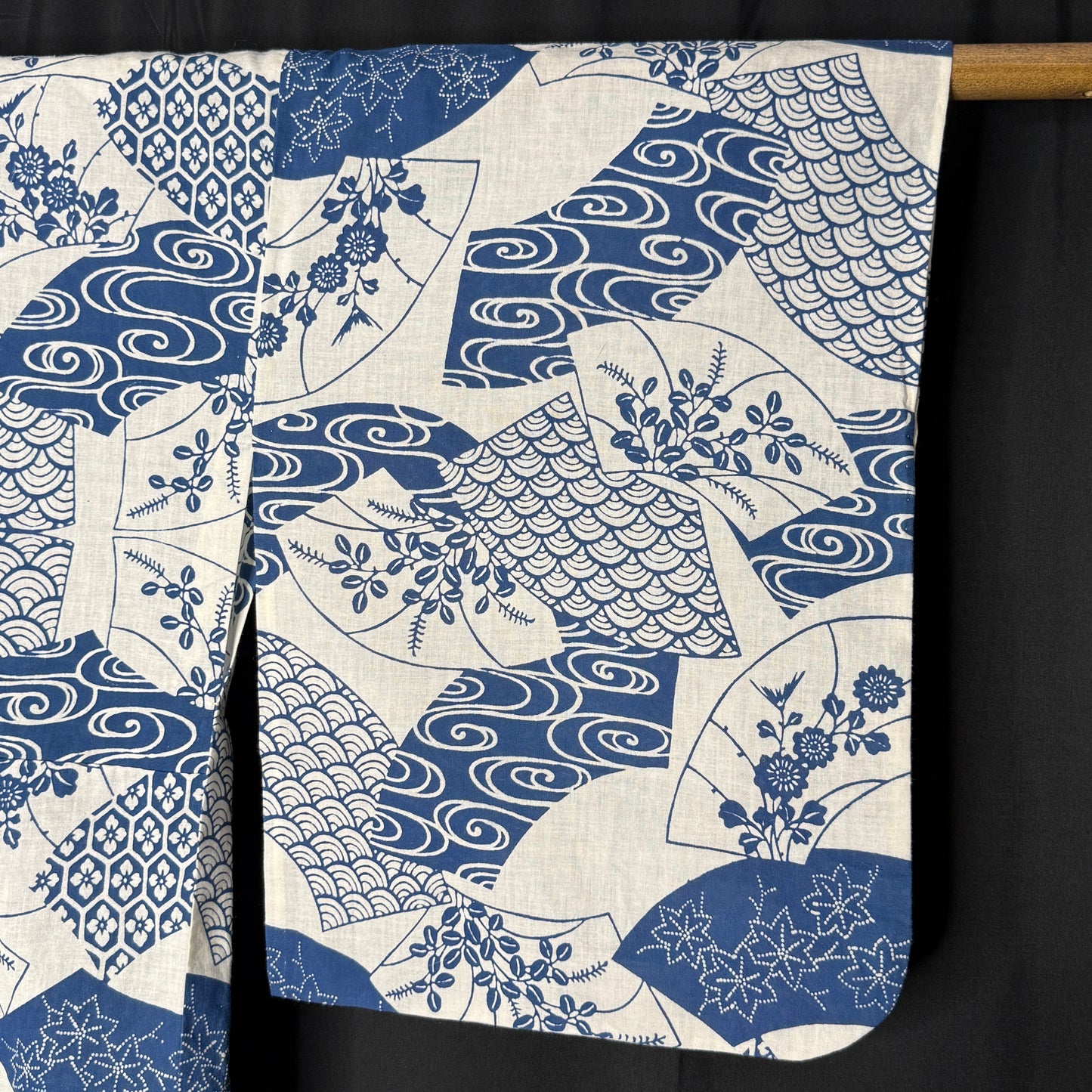 "Fan Meadow" Vintage Japanese Yukata