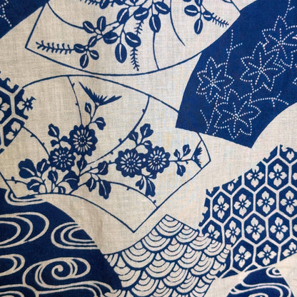 "Fan Meadow" Vintage Japanese Yukata