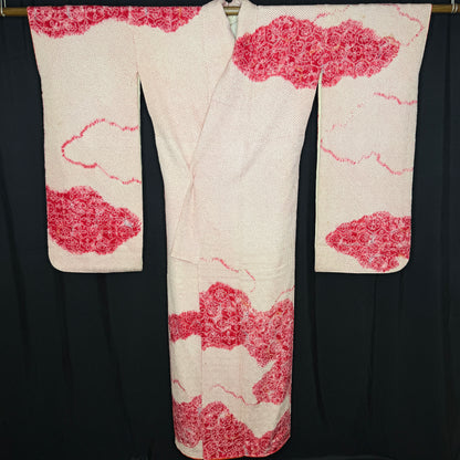 "Shibori Clouds" Vintage Furisode Kimono