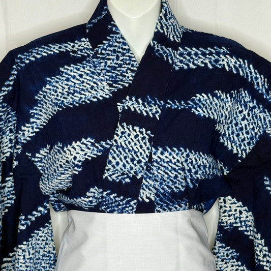 "Shibori Thunder" Vintage Japanese Yukata