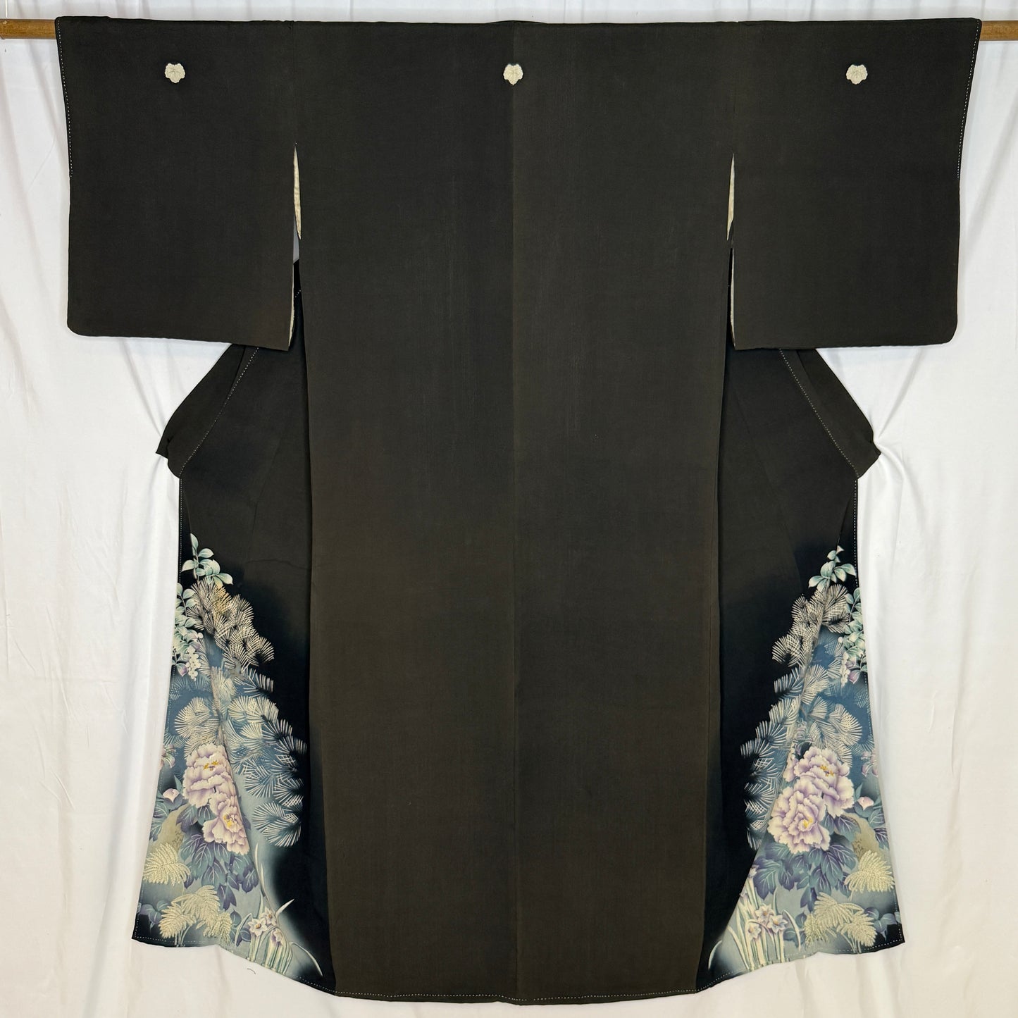 "Peonies and Pine" Antique Tomesode Kimono