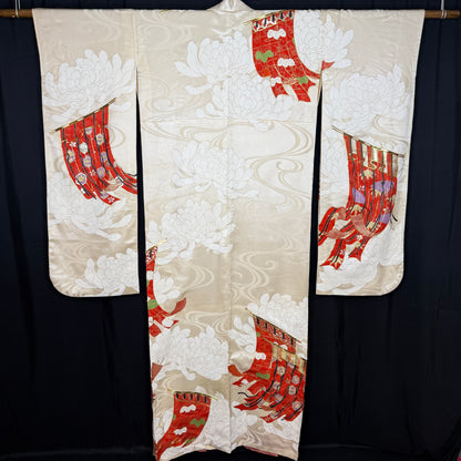 "Gentle Breeze" Vintage Furisode Kimono