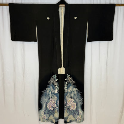"Peonies and Pine" Antique Tomesode Kimono