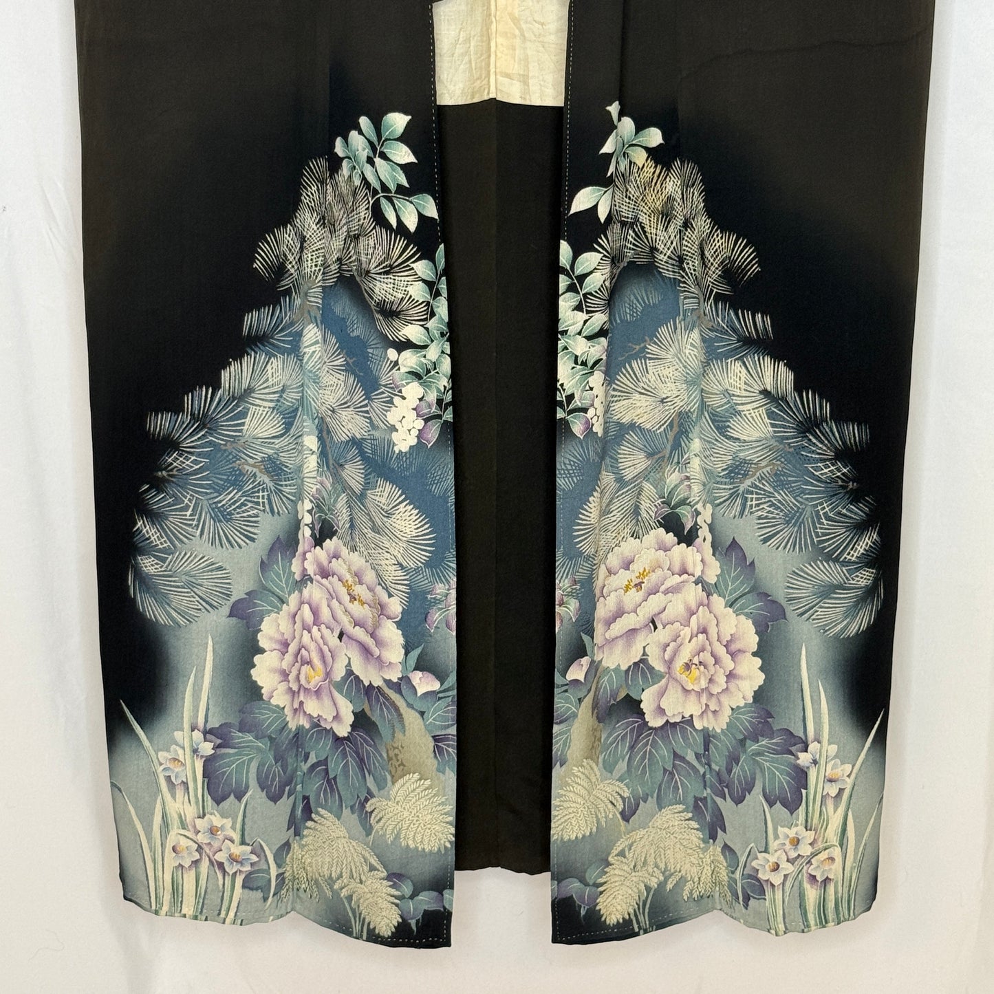 "Peonies and Pine" Antique Tomesode Kimono