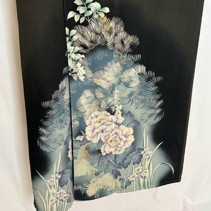 "Peonies and Pine" Antique Tomesode Kimono