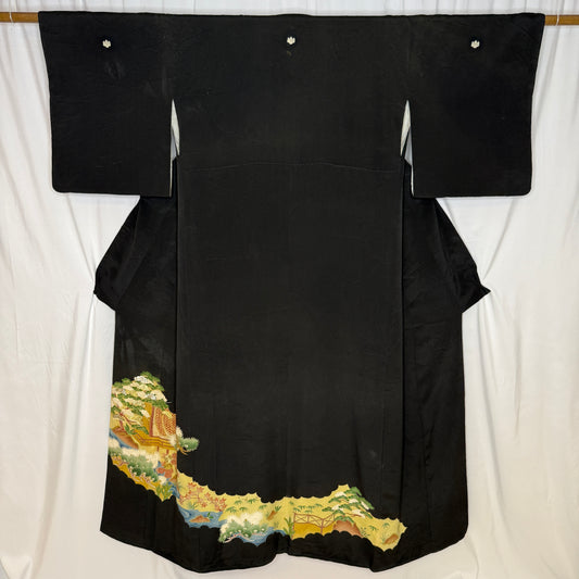 "Garden Reflections" Vintage Tomesode Kimono
